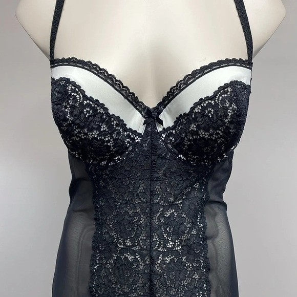 Victoria’s Secret Slip Dress Lingerie Sheer Lace Lined Demi Bra Bustier 36D - Picture 2 of 16